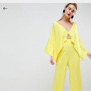 Yellow Jacquard Jumpsuit